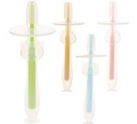 Alipis 4pcs Silicone Toothbrush Set with Suction Base for Infants, Soft Bristles that Will Not Hurt Gums or Teeth, Lightweight Oral Cleaner for Newborns and Young