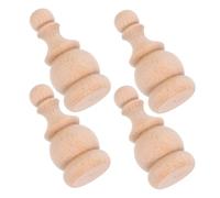 Alipis 4pcs Solid Wood Curtain Rod Ends Victorian Style Unfinished Pine Finials for Porch Posts Deck Railings Staircase Newel Caps Roman Inspired Decorative Toppers