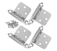 Alipis 4Pcs Spring Loaded Self Closing Cabinet Door Hinges 1.2Mm White Nickel Multi-Fold Design for Kitchen and Furniture Cabinets Automatic Closing Hardware