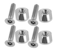 Alipis 4pcs Stainless Steel Paddle Board Fin Screw and Washer Set M6 Longboard Fin Bolt Replacement Hardware Rustfree and Reliable Surfing Accessories for Outdoor Sports