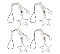 Alipis 4Pcs Star Phone Chain Pendant Strap, Anti-Lost Mobile Phone Wrist Bracelet, Keychain Charm for Women, Digital Camera and Bag Accessories