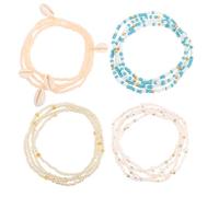 Alipis 4pcs Summer Body Chains Waist Beads Chain for Women Lightweight Glass Bead Bikini Accessories Colorful Waist for Bikini Show Or Beach Party