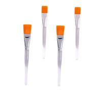 Alipis 4pcs Transparent Handle Facial Mask Brush Soft Synthetic Bristles Mud Applicator for Skincare Ergonomic Design Beauty Brushes for Smooth Even Makeup and Mask Application at Home