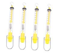 Alipis 4Pcs Tubular Spring Scale Force with Hook Spring Balance for Physics Experiments Transparent Plastic Housing Dynamometer for Gravity and Tension Measurement