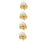Alipis 4pcs Vintage Lotus Flower Tealight Holder Metal Candlestick Stand Decorative Candle Holder for Home and Temple Decor Smooth Surface Compact Iron Material Peaceful Ornament