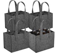Alipis 4pcs Wine Tote Bag for Felt with Handle for Travel Picnic | Bottle Carrier Bag, Reusable Felt Design, Sturdy Handle, Easy to Carry, Multi-purpose Use for Outings