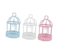 Alipis 4sets Metal Wire Mini Birdcage Tealight Holder Decorative Wall Hanging for Home Wedding Decor 3pcs*4