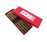 Alipis 5 Pair Reusable Wooden Chopsticks with Hand Carved Chinese Designs Non Slip Natural Wood Cutlery for Home Dining Gift Box Included for and Special Occasions