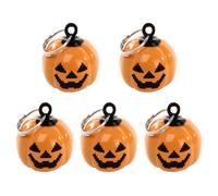 Alipis 5 Pcs Pumpkin Metal Bell Pet Collar Charm Copper Pumpkin-shaped Orange Small for Pets and Keychain Halloween Days