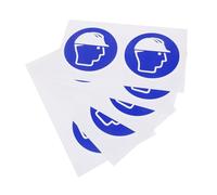 Alipis 5 Sheets Self-Adhesive Safety Warning Stickers for Hard Hats and Machinery Helmet Wearing Decals with Compliant Symbols Clear Industrial Caution Signs for Construction Sites and