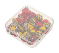 Alipis 50 Pieces Animal Shaped Thumbtacks Set - 25 Wooden Bee Push Pins and 25 Ladybug Cartoon Thumb Tacks for Map Accessories, Office Desk, and School Use