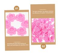 Alipis 500pcs Eyelash Extension Tray Lash Organizer Tool Flower Lash Glue Cup Nail Art Tattoo Holder Pink Abs