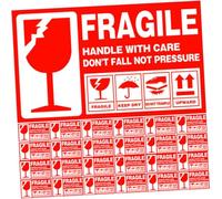 Alipis 500Pcs Fragile Warning Labels Self-Adhesive Packaging Stickers for Shipping Boxes Caution Stickers for Moving Luggage and Storage Easy to Apply Cardboard and Bags