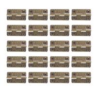 Alipis 50Pcs 1.2Inch Mini Antique Copper Folding Hinges for Wooden Jewelry Box Cabinet Chest with Rounded Corners and 200 Screws Hardware for Small Box Lid