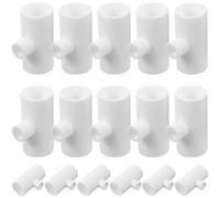 Alipis 50pcs Chicken Waterer Tee Fitting for Threaded Nipple Drinkers and Feeders, Plastic Three-way Tee Design with Consistent Water Flow, Suitable for Large Poultry Farms and Farm Use