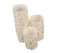 Alipis 50pcs Disposable Golden Paper Cake Holders with Bronzing Star Pattern, High Temperature Resistant Cupcake Liners for Baking, for Dessert Shop and Baby Shower