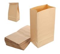 Alipis 50pcs Kraft Paper Bread Packaging Bags Greaseproof Takeout Sandwich Snack Bags for Bakery Candy Treats and Food Storage
