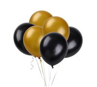 Alipis 50pcs Matte Latex Balloons Gold and Black Round Party Decoration Wedding and Birthday Supplies Romantic Festive Atmosphere Friendly