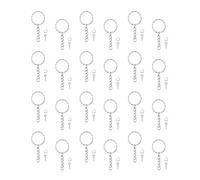 Alipis 50pcs Metal Twisted Round Key Rings with Chain Split Ring and Screw for Men and Women Practical DIY Key Holder Accessories for Organizing and Bags