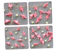 Alipis 50pcs Pink Heart-Shaped Office Clips for Table Picture Holders Binder Paper Clips for Document Organization Photo and Memo Holders Smooth Polished Surface Sturdy Wooden Design