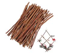 Alipis 50pcs Wood Craft Sticks Natural Wooden Sticks Round Brown Delicate Classic Well Polished Easy to Hold Handcraft Photo Props for Season