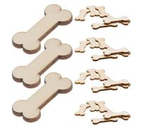 Alipis 50pcs Wooden Dog Bone Slices Boxwood Woodcraft Wire Wrapping Accessory, Resistant to Deformation Decorative Pieces for Home Decorations and Making Earrings