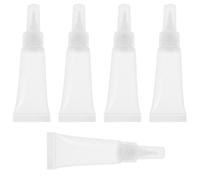 Alipis 5pcs 10ml Lip Gloss Soft Plastic Squeeze Tubes with Built-in Brush Mini Refillable Lip Balm Tubes for Samples Travel DIY Makeup Supplies