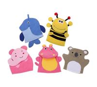 Alipis 5PCS Bath Gloves Animal Scrubber Mitts for Body Exfoliating, Cartoon Elephant Bee Hippo Penguin Bear Wash Mitt Set for ’s Shower and Spa