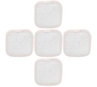 Alipis 5pcs Bath Shower Loofah Sponge Set with Beige Edge, Exfoliating Body Scrubber for Men and Women, 8x8cm Square Thin Loofah Pads for Dead Skin Removal and Daily Bathing