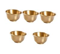 Alipis 5pcs Brass Offering Cup for Buddha Worship Decorative Water Chalice Multi-Function Temple Supply Smooth Polished Design for Eastern Culture Enthusiasts