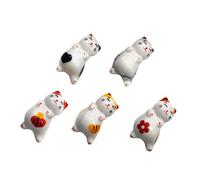 Alipis 5pcs Ceramic Cat Shape Chopsticks Holder Desk Tableware Racks Cute Japanese Style Multi Functional Chopstick Rest for Clean Elegant Dining