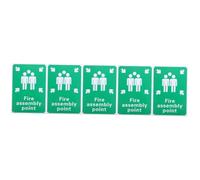 Alipis 5pcs Emergency Assembly Point Sign PVC Board Thick Fire Safety Warning Sign for Office Garden Playground Emergency Fire Assembly Point Indication