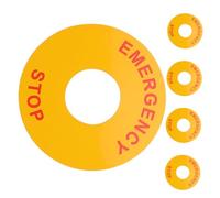 Alipis 5pcs Emergency Stop Stickers for Electrical Equipment High Voltage Warning Decals Safety Label for Machinery Switch Button Use