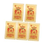 Alipis 5pcs Feng Shui Wealth Blessing Cards Compact Portable Aluminum Magnesium Alloy God of Wealth Amulets for Financial Prosperity Luck Protection Traditional Chinese Design