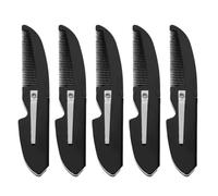 Alipis 5pcs Folding Beard Combs for Men Small Portable Mustache Styling Comb Gentle Smooth Teeth Lightweight Plastic Travel Grooming