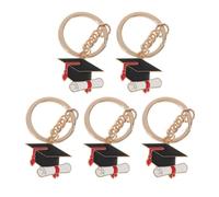 Alipis 5Pcs Graduation Keychains Class of 2026, Metal Graduation Cap Keyring Charms for High School and College Students, Academic Tassel Cap Bag Pendants, Silver Tone