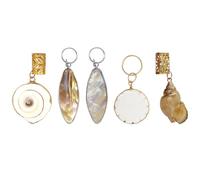 Alipis 5pcs Hair Braid Rings Dreadlock Pendants with Ocean Shells and Pearl Charms Mixed Styles Decorative Hair Accessories for Braids and Dreadlocks Assorted style