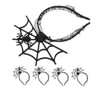Alipis 5pcs Halloween Devil Headdress Devil Cosplay Hair Hoop Halloween Cosplay Hairband Spider Web Hairband Spider Web Dress Hair Accessory Black