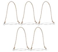 Alipis 5pcs Mason Jar Hanger with Hemp Iron Handle for Solar Light