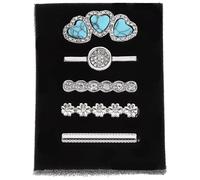 Alipis 5pcs Metal Watch Strap Charms Decorative Ring Loops for Smartwatch Silicone Bands Accessories Set with Turquoise Color for Stylish Personalization