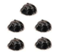 Alipis 5pcs Mic Windproof Covers with High Efficiency Noise Reduction Technology, Lightweight Imitation Rabbit Windscreens for Microphones, for Public Speaking and Live Streaming