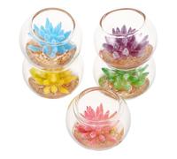 Alipis 5pcs Miniature Succulent Planter Colorful Tiny Potted Plants Dollhouse Accessories Realistic Artificial Succulents for Micro Garden Decorations and Fairy House Ornaments