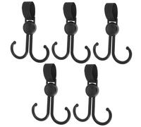 Alipis 5pcs Rotatable Double Stroller Hooks for Baby Products Multipurpose Hanging Buckles Portable Shopping Cart Hooks Adjustable Pram Hangers for Grocery and Diaper Bags