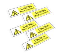 Alipis 5PCS Self-adhesive Low Ceiling Warning Stickers Care Your Head Decals Clear Caution Watch Your Head Safety Signs for Home Office Retail Use