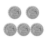 Alipis 5pcs Silver Rotating Nail Charms for Nails Metallic Metal Rhinestones with Good Fortune Flatback Charms for Manicure Decoration