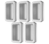 Alipis 5pcs Small Iron Storage Box for Oral Care Tools and Cotton Swabs with Secure Closure Mechanism and Matte Finish, Rectangle Travel Pick Holder Suitable for Backpack and Travel Bag