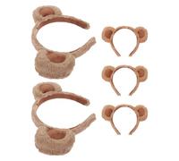 Alipis 5pcs Soft Plush Bear Ears Headband Cute Animal Hair Accessories for Women for Halloween Costumes Spa Makeup and Themed Parties