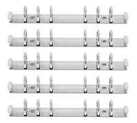 Alipis 5pcs Stainless Steel Loose Leaf Binding Spines Combs 6-Ring A6 Binder Inserts Lightweight Comfortable to Use Silver for DIY Making Small Documents