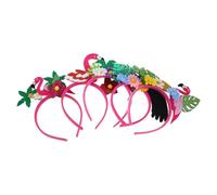 Alipis 5pcs Tropical Party Headdress Flower and Palm Leaves Design for Luau Beach Festivals Includes Island Headbands and Flamingo Hair Bands for Warm Season
