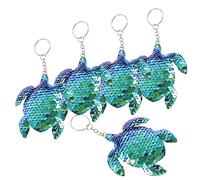 Alipis 5Pcs Turtle Sequin Keychain Lightweight Decorative Pendant Bag Charm Car Keyring for Travel and Party Favor Accessories